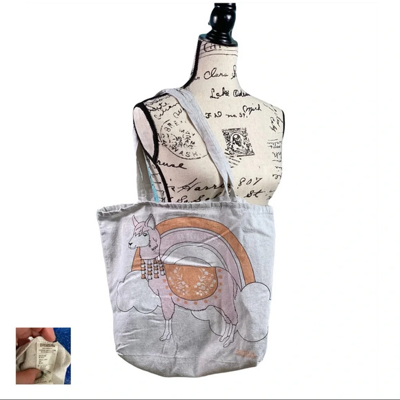 COTTON ON Bag Ivory Llama Tote - Picture 1 of 11